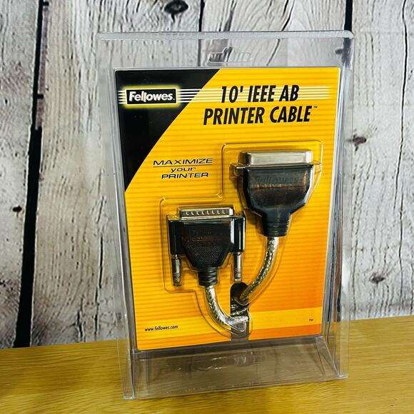 Fellowes 10FT IEEE Heavy Duty PRINTER CABLE STD (99139) NWT - Picture 1 of 3